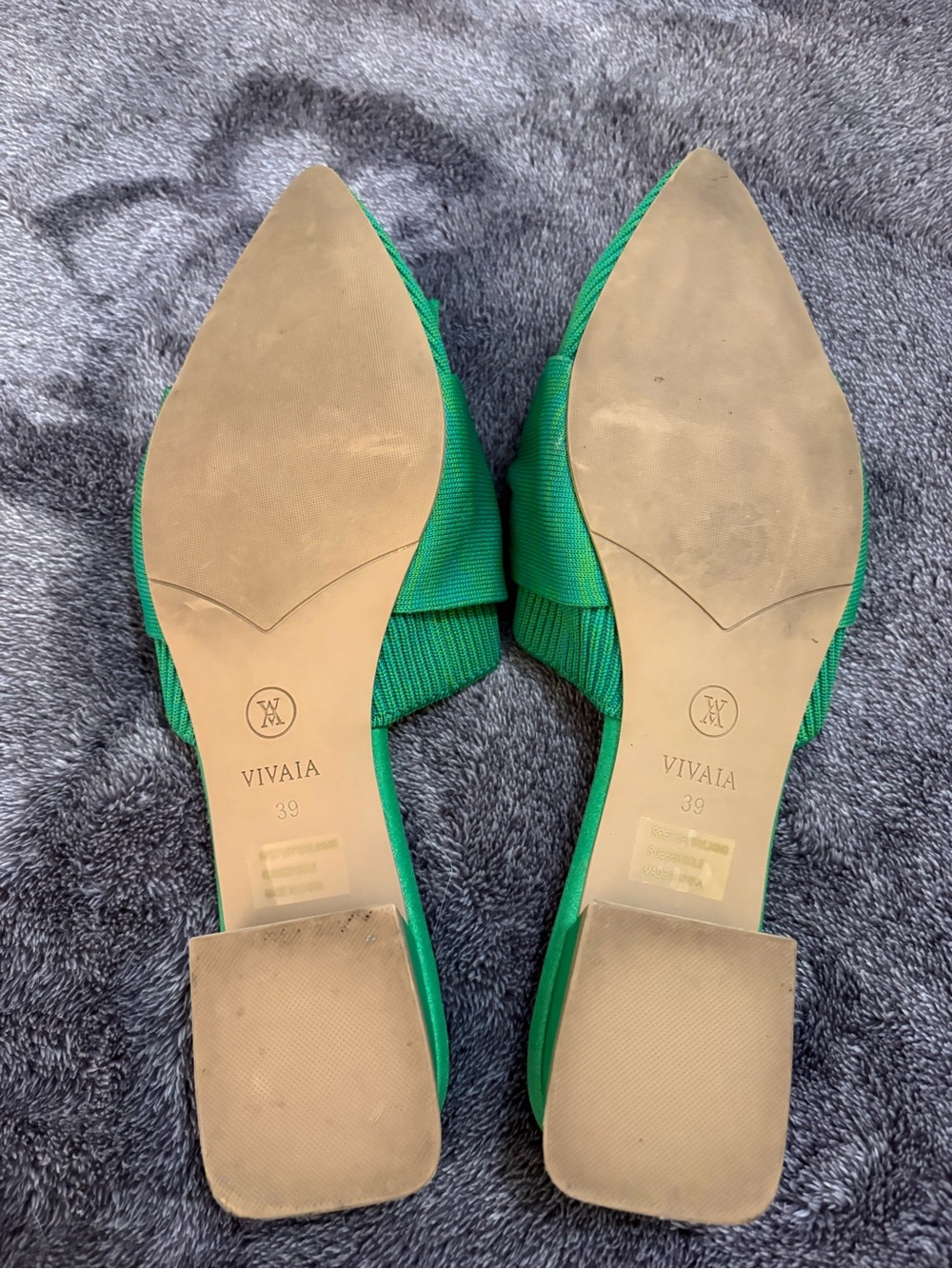 VIVAIA Bright Green Yaffa Pointed-Toe Knot Mules - EU 39 US sz 8 - Picture 11 of 11